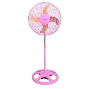 lot 1688 image: Brentwood 12 3-Speed Adjustable Oscillating Stand Fan, 35 x 13, Pink