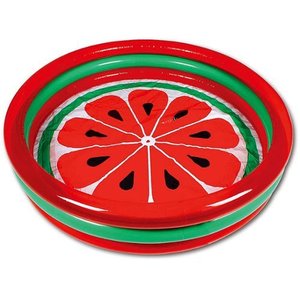 lot 1691 image: Hoovy - Watermelon Inflatable Kiddie Swimming Pool Set - Red and green