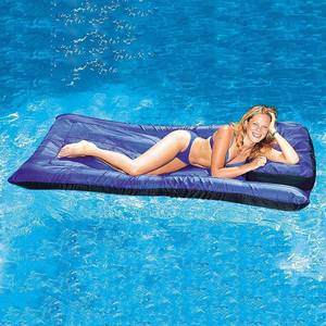 lot 1729 image: New Swimline 9057 Swimming Pool Inflatable Fabric Covered Air Mattress Oversized