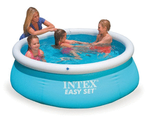 lot 1734 image: Intex - 6ft x 20in Easy Set Inflatable Outdoor Kids Swimming Pool - Multi