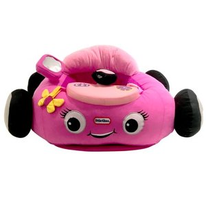 lot 1750 image: Little Tikes Cutie Coupe Plush Car Baby Toddler Lounger Seat, Stylish Pink Car