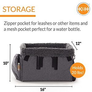 lot 40729 image: K&H PET PRODUCTS Travel Bike Basket for Pets Classy Gray Large 12 X 16 X 10 Inches