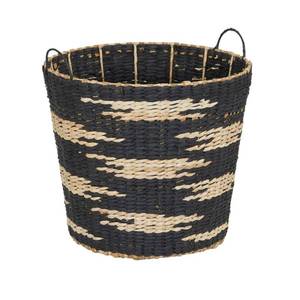 lot 40730 image: Household Essentials Large Tapered Puddle Basket Cattail and Paper Fibers