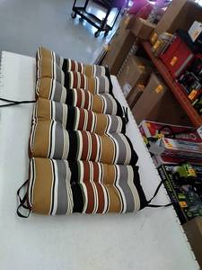 lot 40732 image: Striped outdoor patio furniture cushion