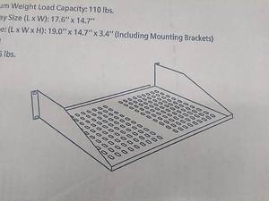 lot 40734 image: Pyle USA 2U server rack shelf