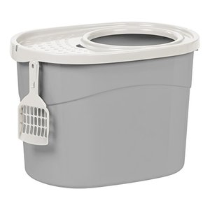 lot 40777 image: IRIS USA Top Entry Cat Litter Box with Cat Litter Scoop