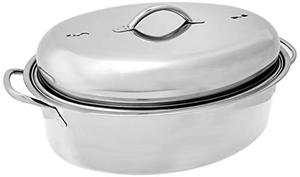 lot 40803 image: Fox Run Oval Roaster Set, Stainless Steel, 10-Quart