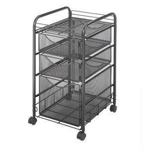 lot 40816 image: Safco 3 Drawers Filing Cart , Black, Model 5213BL