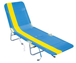 lot 40823 image: RIO beach Portable Folding Backpack Beach Lounge Chair, Yellow Stripe