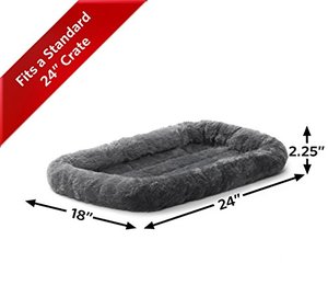 lot 40839 image: 24L-Inch Gray Dog Bed or Cat Bed wComfortable Bolster 