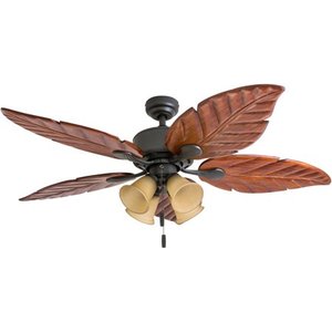 lot 40869 image: Honeywell Royal Palm 52 Bronze Tropical LED Ceiling Fan