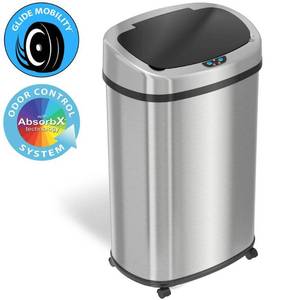 lot 40896 image: SensorCan 13 Gal. Stainless Steel Touchless Sensor Trash Can