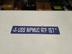 lot 40898 image: USS NIPMUC ATF 157 ST wall sign