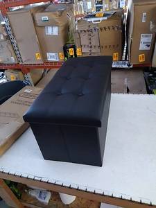 lot 40900 image: Youdesure faux leather storage ottoman
