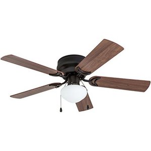 lot 40929 image: prominence home 50860 alvina led globe light huggerlow profile ceiling fan, 42 inches, bronze