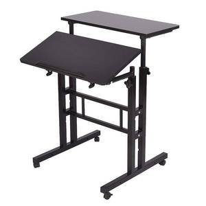 lot 40957 image: Mind Reader - 2 Tier Sit and Stand Desk - Black