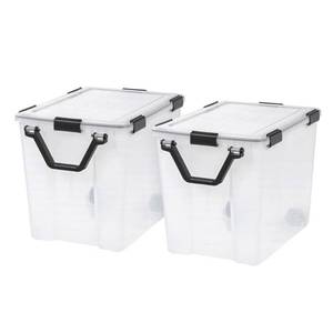 lot 40967 image: IRIS 2pk 103qt Weathertight Storage Box - Clear