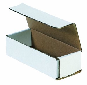 lot 40983 image: Aviditi White Corrugated Cardboard Mailing Boxes, 10 x 4 x 4 Inches, Pack of 50
