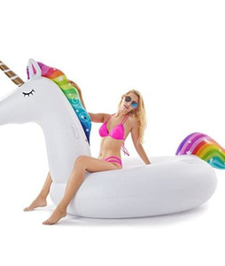 lot 41015 image: Jasonwell Giant Inflatable Unicorn Pool Float Floatie Ride On