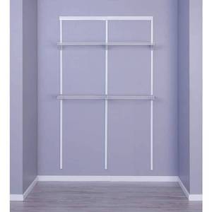 lot 8733 image: Everbilt 4ft Double Shelf Shelving Unit, White, 49.5 x 16