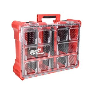 lot 8740 image: Milwaukee 48-22-8432 PACKOUT 20 in. Deep Organizer with 6 Compartments and Quick Adjust Dividers, 20 x 15 x 7 H