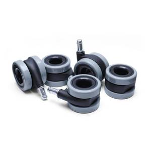 lot 8747 image: SlipStick 2-38 in. Dual Bearing Office Chair Caster Wheel (Set of 5), Gray