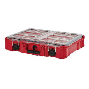 lot 8828 image: Milwaukee 48-22-8430 - Packout 10-Compartment Storage Case Tool Boxes & Organizers