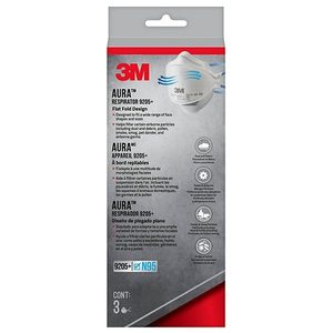 lot 8844 image: 3M 3pk Aura Particulate Respirator 9205 2 Pack