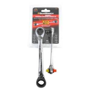 lot 8856 image: Gearwrench 2-Piece SAE QuadBox Reversible Ratcheting Wrench Set