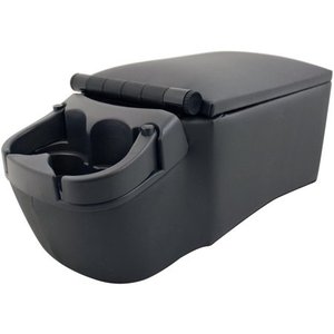 lot 8713 image: Pilot Automotive Pilot 124809 Universal Truck SeatBench Contractor Center Console Business Organizer and Storage with Adjustable Cup Holders, Clip Board, and Padded Top Lid for Armrest