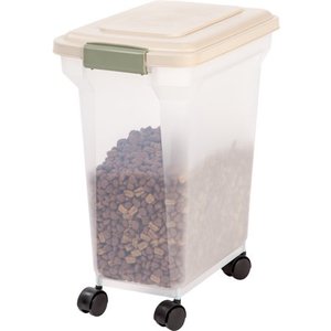lot 10245 image: IRIS 28 Quart Airtight Pet Food Container Almond