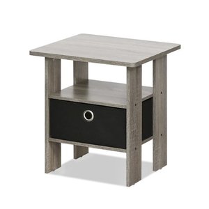 lot 11929 image: Furinno Andrey End Table Night Stand with Bin Drawer, Multiple Colors