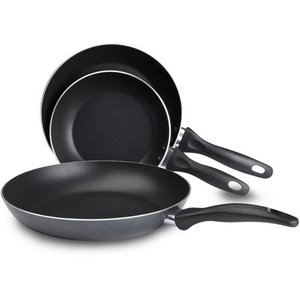 lot 11939 image: T-fal Specialty 3-Piece Frying Pan Set - Black
