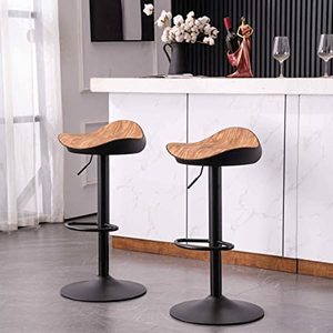lot 8721 image: Kidol &amp Shellder Bar Stools Set of 2 Easy to Assemble,Modern Saddle Swivel Counter Stools
