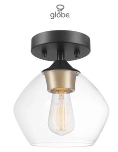 lot 10259 image: Globe Harrow Flush Mount Light Fixture