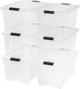 lot 10267 image: IRIS Set Of 6 Medium Plastic Locking Totes