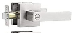 lot 11880 image: Probrico Square Satin Nickel Bedroom And Bathroom Privacy Door Lever Lockset