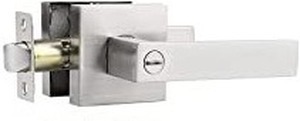 lot 11881 image: Probrico Square Satin Nickel Bedroom And Bathroom Privacy Door Lever Lockset