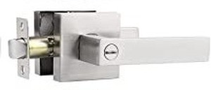 lot 11882 image: Probrico Square Satin Nickel Bedroom And Bathroom Privacy Door Lever Lockset