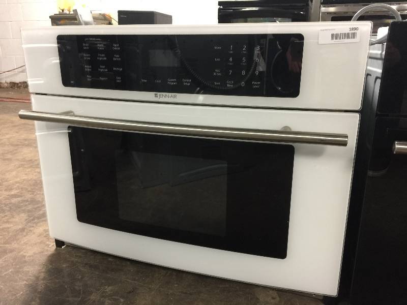 lot 1890 image: JENN-AIR CURVED GLASS 1.5 CU FT 1000W BUILT-IN MICROWAVE-  WHITE ON WHITE (SPECTACULAR LOOKING)
