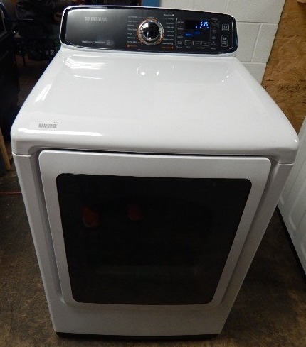 lot 1513 image: SAMSUNG - 7.4 Cu. Ft. 15-Cycle STEAM Electric Dryer - White