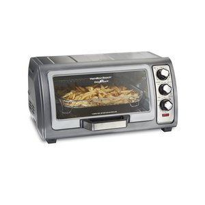lot 38001 image: Hamilton Beach Sure Crisp Air Fryer Toaster Oven with Easy Reach Door 6 Slice Capacity Stainless Steel 31523