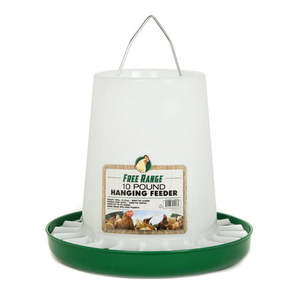 lot 38023 image: Harris Farms Free Range Hanging Poultry Feeder Twist Lock Base 10 lbs