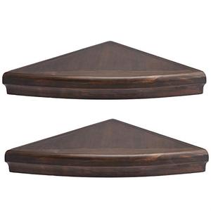 lot 38046 image: Amazon Basics Rounded Corner Shelves - 17-Inch, Espresso, 2-Pack