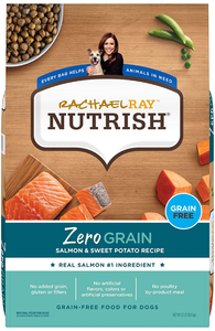 lot 102548 image: Rachael Ray Nutrish Zero Grain Dry Dog Food, Salmon & Sweet Potato Recipe, 23 Pounds