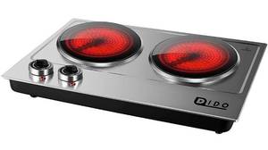 lot 102555 image: DIDO 1800W Ceramic Electric Hot Plate for Cooking, Dual 7.1 Infrared Burners, Portable Countertop Burners Crystallite Glass Plate, Electric Cooktop for All Cookware, Stainless Steel Body