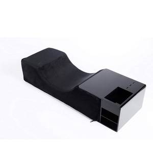 lot 102560 image: Eyelash Extension Neck Pillow With Acrylic Shelf Organizer Stand, Velvet Warm Lash Extension Grafting Pillow Makeup Tool Display Cabinet Shelves - Black Shelf  Black Pillow(Velvet Pillowcase Updated)