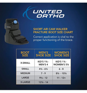 lot 102575 image: United Ortho Short Air Cam Walker Fracture Boot, Fits Left or Right, Medium, Black
