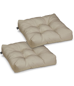 lot 102586 image: Classic Accessories Water-Resistant Square Patio Seat Cushions, 19 x 19 x 5 Inch, 2 Pack, Khaki, Outdoor Seat Cushions