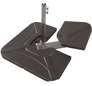 lot 102589 image: BLUU Compact Base 4 Pc 230 Lbs Water & Sand Filled Weighted Base Offset Cantilever Hanging Patio Umbrella Base for Banyan Offset Hanging Umbrella